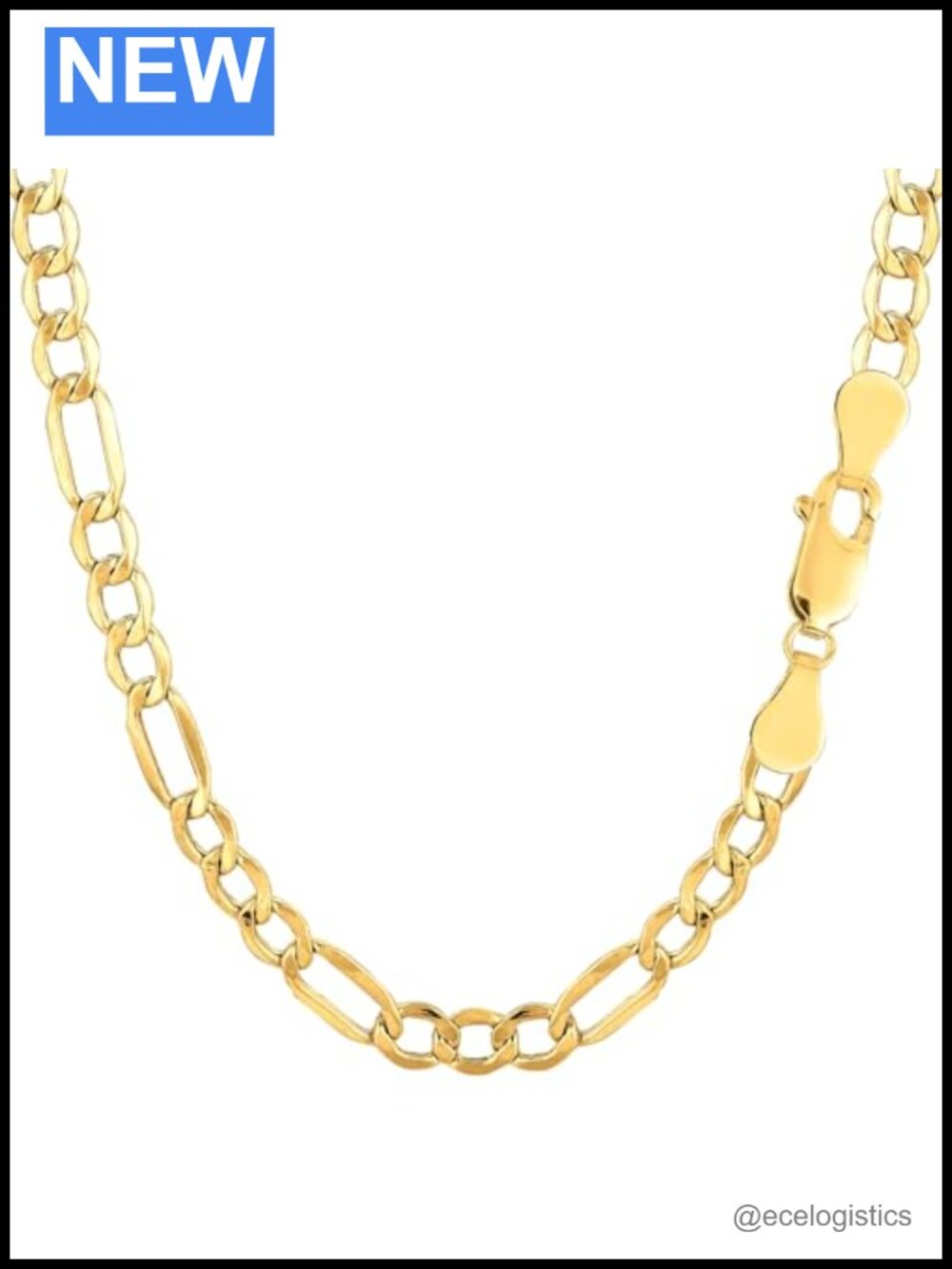 14K Yellow Gold Filled Figaro Chain Necklace 4.0mm